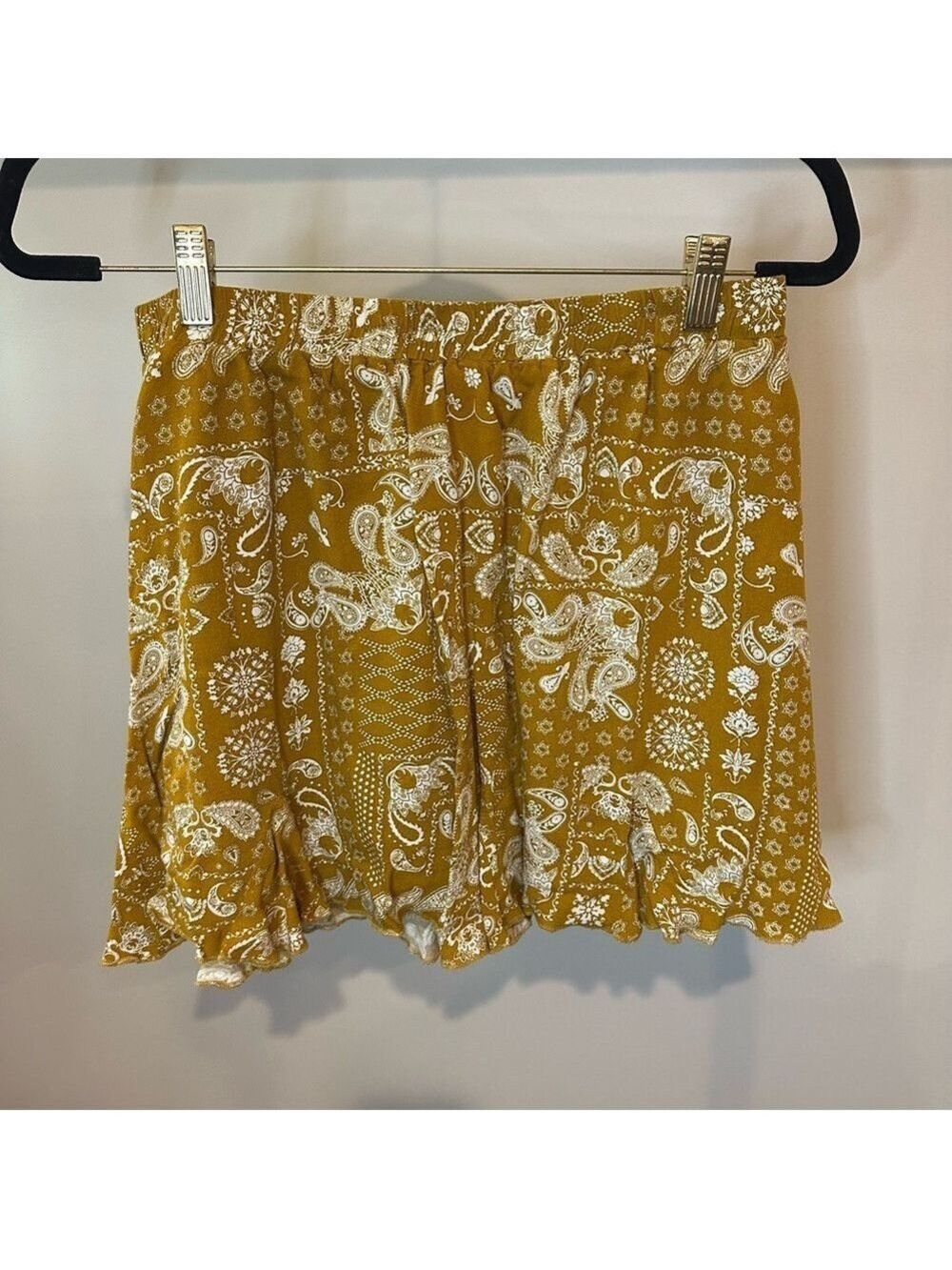 Mini Skirt With A Paisley And Geometric Pattern Goldenrod Colour Size L